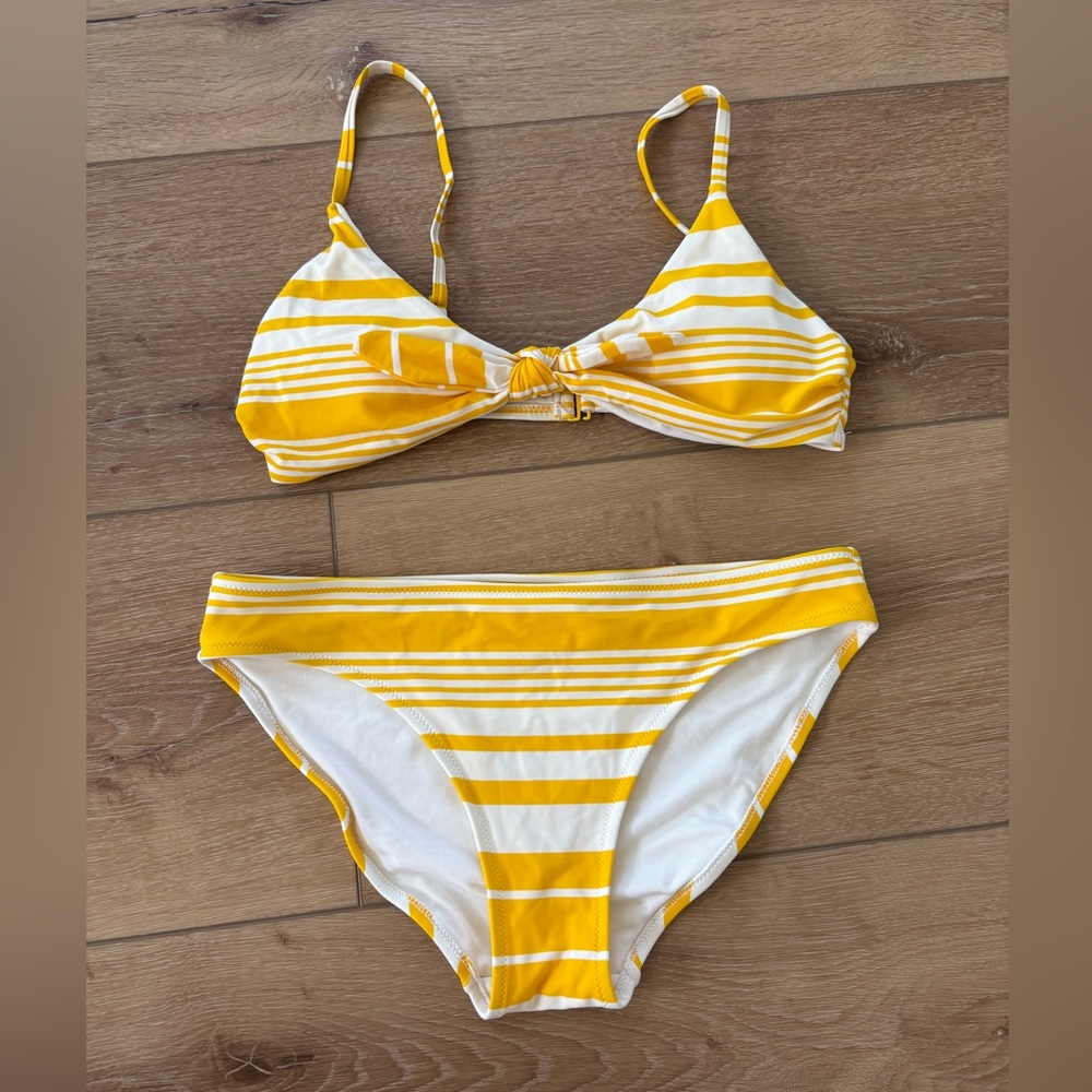 Aerie Yellow and White Bikini Bottom